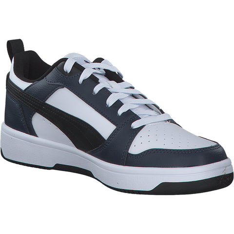 Rebound v6 Lo Jr 393833 PUMA WHITE-PUMA BLACK-CLUB NAV
