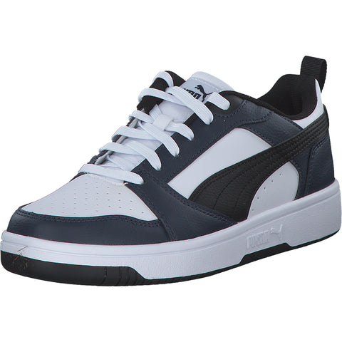 Rebound v6 Lo Jr 393833 PUMA WHITE-PUMA BLACK-CLUB NAV